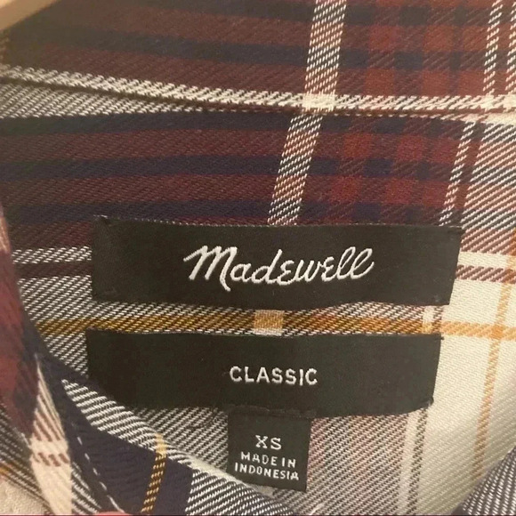 Madewell classic plaid  checkered shirt - Picture 2 of 5
